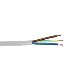 PVC mehradriges Kabel H05 VV-F, 3x 1,5 mm² blau - braun - gelb/grün