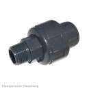 Klebe-/Gewindeverschraubung, PVC-U/ FKM, 25mmxR 3/4" AG