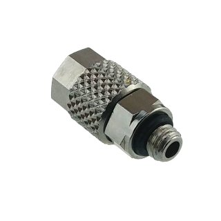 Gerade Verschraubung M5 6x4mm, Messing vernickelt - NBR