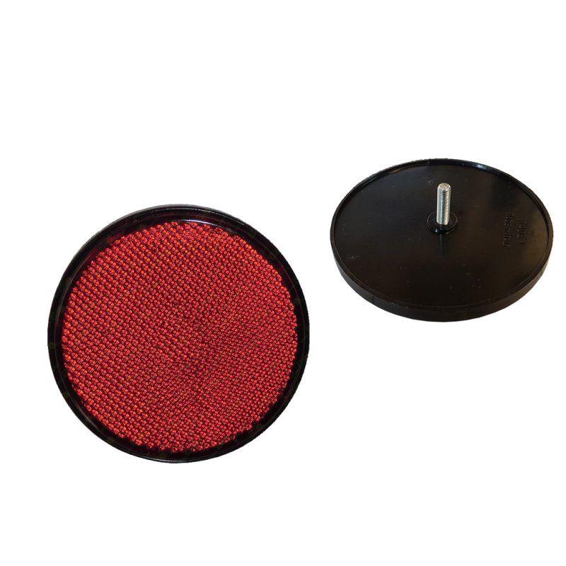 Reflektor Ø 60 oder 83 mm, rund, rot mit 5 mm Schraube, 1,10 €
