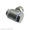 Winkel-Verschraubung M5-6x4mm, Messing vernickelt, Hohlschraube