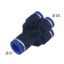 Steckanschluss-Mehrfachvert. 8mm-6mm, IQS-Standard