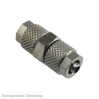 Gerade Verschraubung 8x6mm-6x4mm, Messing vernickelt