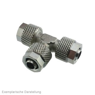 T-Verschraubung 6x4 / 6x4mm, Messing vernickelt