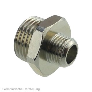 Doppelnippel G 3/4"-G 3/8", Messing vernickelt