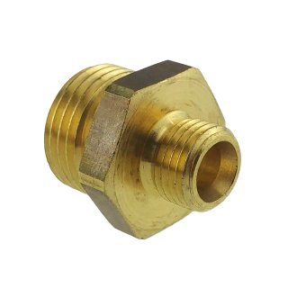 Doppelnippel G 1/2"-G 1/4", Messing/Rotguss