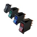 Kfz-Wippschalter small 6 bis 12V, farbig beleuchtet EIN/AUS