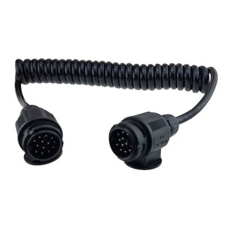 Anhängerspiralkabel 2x 13-polig 12 Volt, 3 Meter