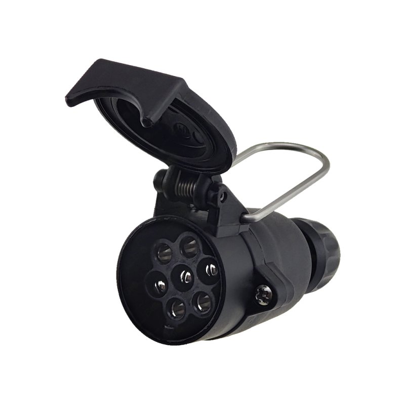 Produktbild von 7-poliger Anhängerstecker 12 Volt Mit Metall Gehäuse Für