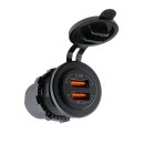 USB Doppelsteckdose 12V/24V - 5V/2,4A, QC 3.0