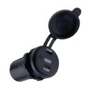 USB Doppelsteckdose PD 60W 5-20V mit blauer LED