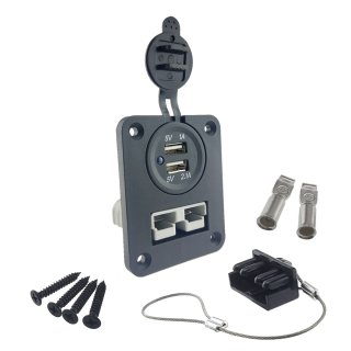 Einbaurahmen mit Anderson-Steckdose - USB Steckdose