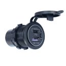 USB-Doppelsteckdose 12V /24V, USB-A 18W + USB-C 65W - Kfz-Schnellladeadapter