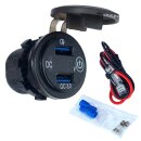 USB-Doppelsteckdose 12V/24V, 18W, 2x USB-A...