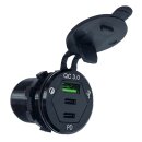 USB-Dreifachsteckdose 12V/24V, 18W, 2x USB-C und 1x USB-A KFZ-Schnellladeadapter