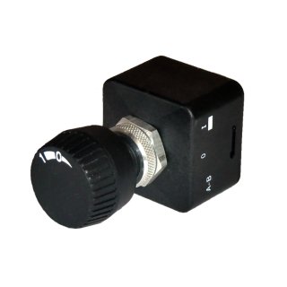 Kfz-Drehschalter "Quattro" Knopf Symbol "0/1" EIN/AUS