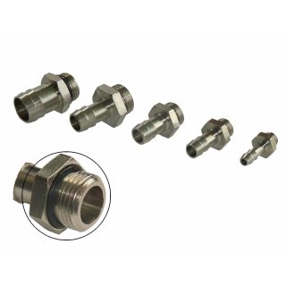 Einschraubtülle Messing vernickelt mit O-Ring 1/8" x 6 mm