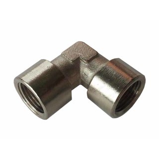 Winkelstück 90° mit Innengewinde Messing vernickelt 1" Zoll