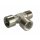 T-Stück mit Außen-/Innen-/Innengewinde Messing vernickelt M5, 1/8" bis 1"