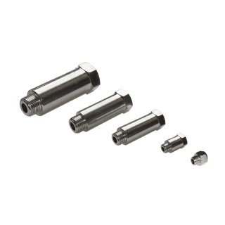 Gewindeverlängerung, Messing vernickelt, mit Außensechskant 3/8" Zoll x 14 mm