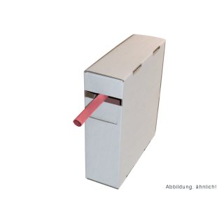 5 Meter Schrumpfschlauch in Spenderbox 2:1 9,5mm/4,7mm rot, ohne Schmelzkleber