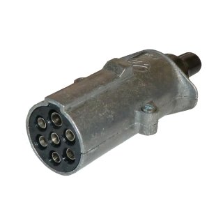 Anhängerstecker Alu 24 Volt, 7-polig, mit Flachsteckanschluss 24N