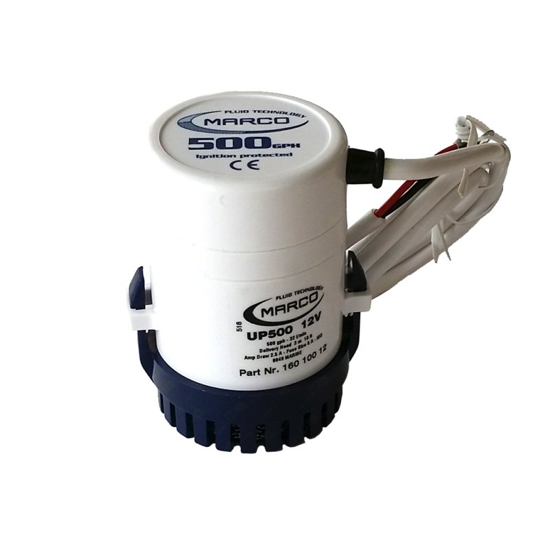 MARCO UP1 12V Drehpumpe Aus Gummi – 35 L/min, Selbstansaugend, IP67, Für Bilge, Duschwasser & Grauwasser, Made In Italy