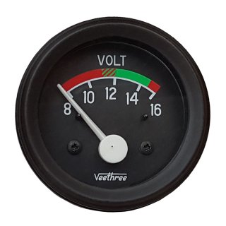 Voltmeter weiß mit Chromrand 12V 24V Spannungs Batterieanzeige Anzeig,  29,99 €