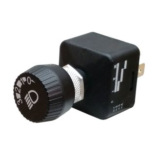 Kfz-Drehschalter "Quattro" Knopf Symbol Licht, 3 Stufen