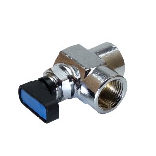 Messing-Mini-Winkelkugelhahn, G 1/8", PN 20