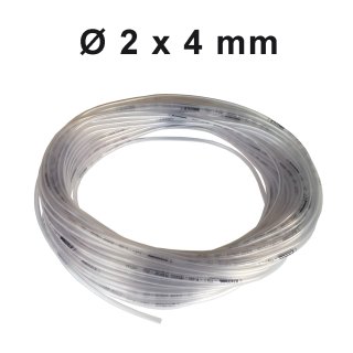 1x 25 Meter PVC Schlauch, transparent Ø 2 x 4 mm