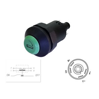Kfz-Druckschalter "HEAVY DUTY" Symbol Senken Green Button