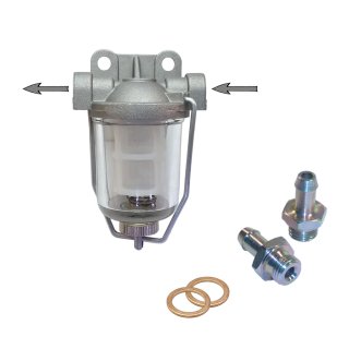 Kraftstoff Vorfilter DP-15.245 mit Schauglas R - L Tüllenset 8 mm