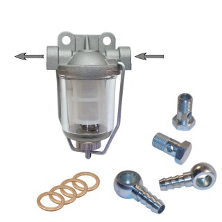Kraftstoff Vorfilter DP-15.245 mit Schauglas R - L Ringösenset 8 mm
