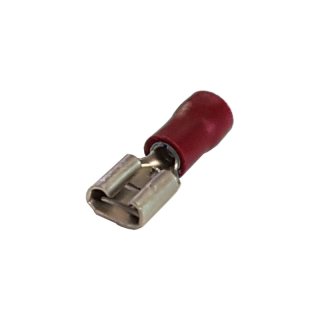 Flachsteckhülse rot 6,3 x 0,8 mm, teilisoliert